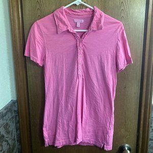 Lilly Pulitzer pink ruffle polo top, large